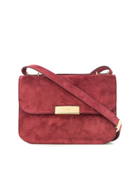 Темно-красная замшевая сумка через плечо от Victoria Beckham