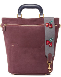 Женская темно-красная замшевая сумка от Anya Hindmarch