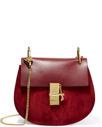 Женская темно-красная замшевая сумка от Chloé