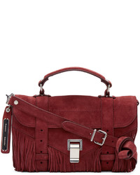 Женская темно-красная замшевая сумка от Proenza Schouler