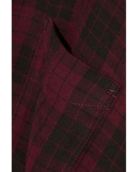 Женская темно-красная классическая рубашка в шотландскую клетку от Etoile Isabel Marant