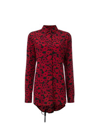 Женская темно-красная классическая рубашка с принтом от Saint Laurent