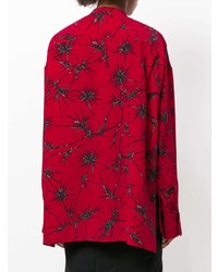 Женская темно-красная классическая рубашка с цветочным принтом от Haider Ackermann