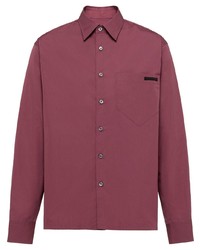 Мужская темно-красная классическая рубашка от Prada