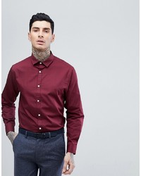 Мужская темно-красная классическая рубашка от Process Black