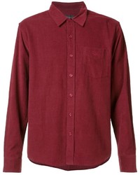 Мужская темно-красная классическая рубашка от Stussy