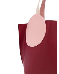 Темно-красная кожаная большая сумка от Roksanda