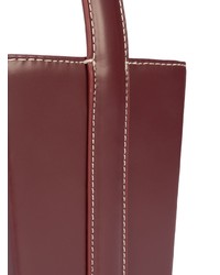 Темно-красная кожаная большая сумка от Staud