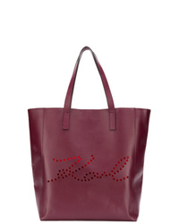Темно-красная кожаная большая сумка от Karl Lagerfeld