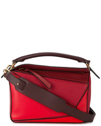 Темно-красная кожаная большая сумка от Loewe