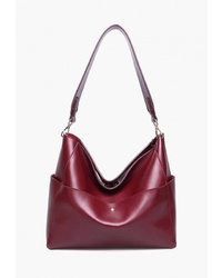 Темно-красная кожаная большая сумка от Mironpan