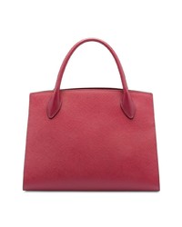 Темно-красная кожаная большая сумка от Prada