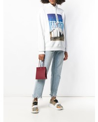 Темно-красная кожаная большая сумка от Medea