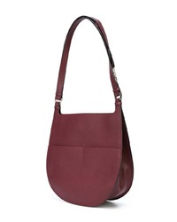 Темно-красная кожаная большая сумка от Valextra