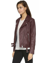 Женская темно-красная кожаная косуха от IRO