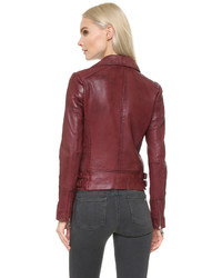 Женская темно-красная кожаная косуха от Doma