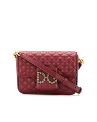 Темно-красная кожаная стеганая сумка через плечо от Dolce & Gabbana