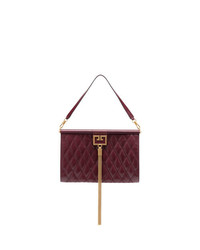 Темно-красная кожаная стеганая сумка через плечо от Givenchy