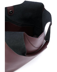 Темно-красная кожаная сумка-мешок от Hogan