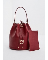 Темно-красная кожаная сумка-мешок от Furla