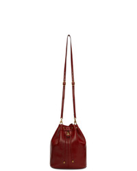 Темно-красная кожаная сумка-мешок от Gucci