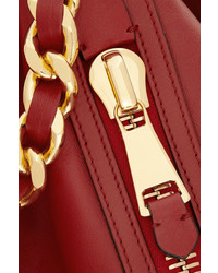 Темно-красная кожаная сумка-мешок от Moschino