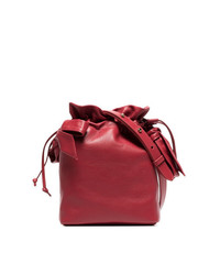 Темно-красная кожаная сумка-мешок от Simone Rocha