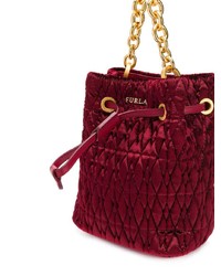 Темно-красная кожаная сумка-мешок от Furla