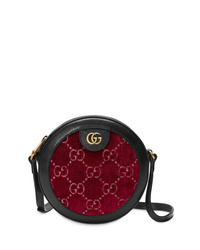 Темно-красная кожаная сумка почтальона от Gucci