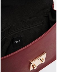 Темно-красная кожаная сумка-саквояж от Asos