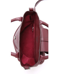 Темно-красная кожаная сумка-саквояж от Meli-Melo