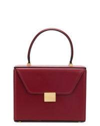 Темно-красная кожаная сумка-саквояж от Victoria Beckham