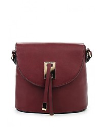 Темно-красная кожаная сумка через плечо от David Jones