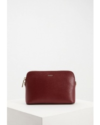 Темно-красная кожаная сумка через плечо от DKNY