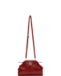Темно-красная кожаная сумка через плечо от Gucci