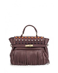 Темно-красная кожаная сумка через плечо от Le camp