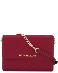 Темно-красная кожаная сумка через плечо от MICHAEL Michael Kors