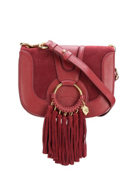 Темно-красная кожаная сумка через плечо от See by Chloe