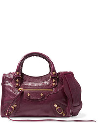 Женская темно-красная кожаная сумка от Balenciaga
