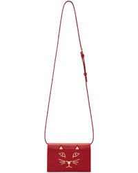 Женская темно-красная кожаная сумка от Charlotte Olympia