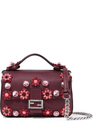 Женская темно-красная кожаная сумка от Fendi