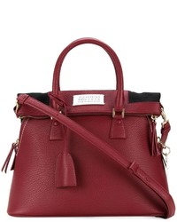 Женская темно-красная кожаная сумка от Maison Margiela