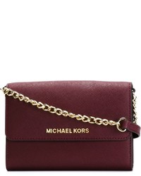 Женская темно-красная кожаная сумка от MICHAEL Michael Kors
