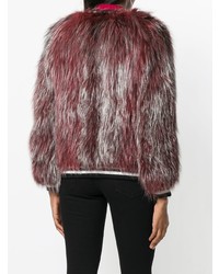 Темно-красная короткая шуба от Liska