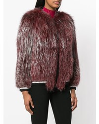 Темно-красная короткая шуба от Liska