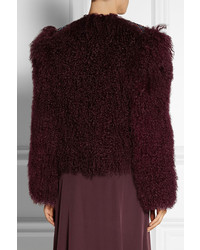 Темно-красная короткая шуба от Etro