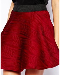 Темно-красная короткая юбка-солнце от AX Paris