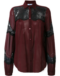 Женская темно-красная кружевная рубашка от Blumarine
