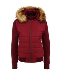 Женская темно-красная куртка-пуховик от Lacoste