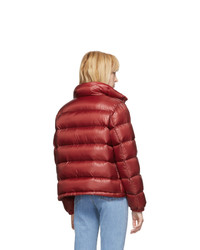Женская темно-красная куртка-пуховик от Moncler